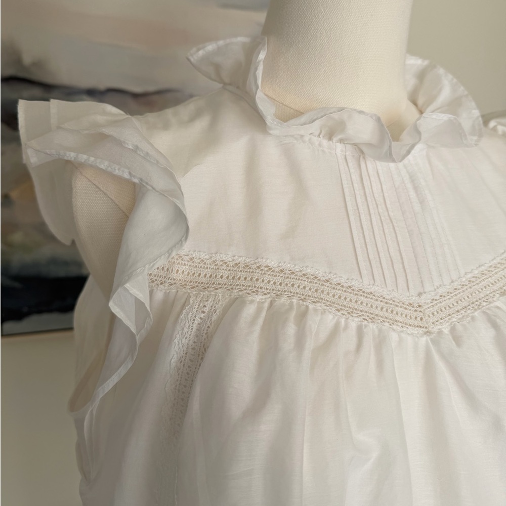 J. Crew Re-Imagined White Cotton/Silk Blouse